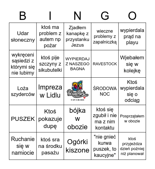 WOODSTOCK OBOZOWE Bingo Card