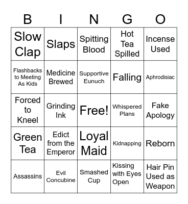 C Drama Bingo Card