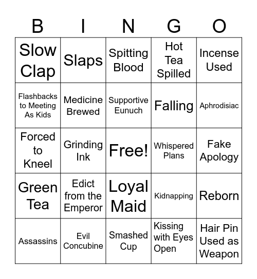 C Drama Bingo Card