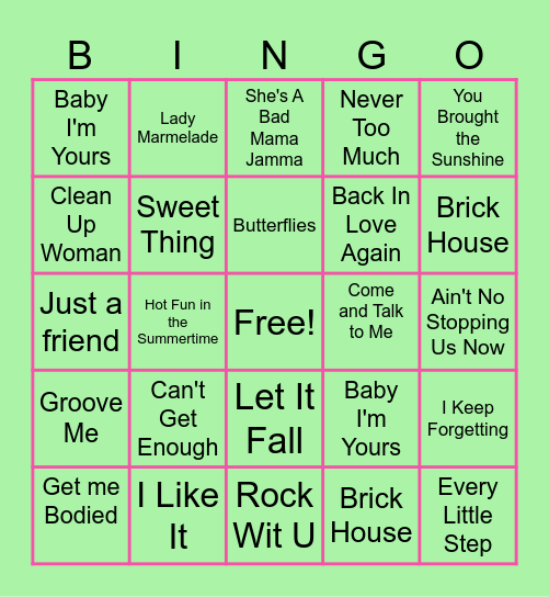 Beats and Bingo Card