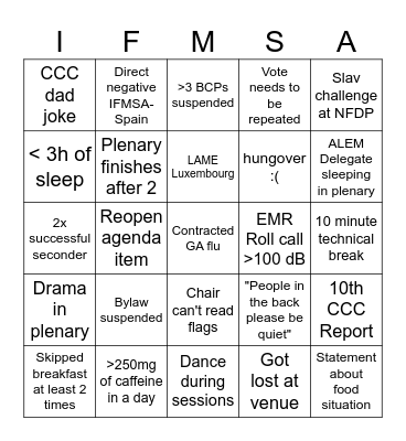 AM26 bingo Card