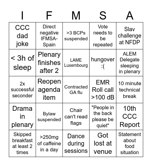 AM26 bingo Card