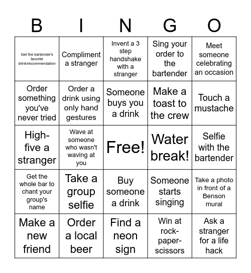 ED Code Brews Bingo Card