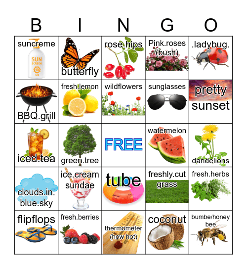 SUMMER BINGO Card