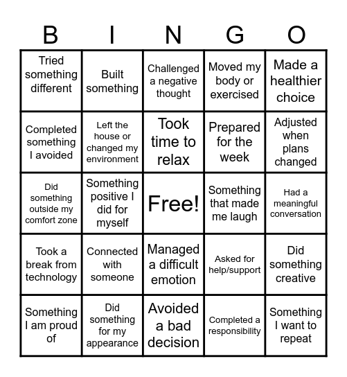 End of Summer Recap BINGO Card