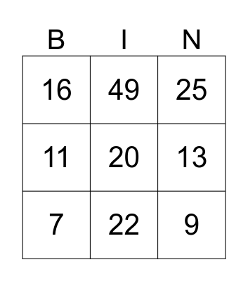 OPERAÇÕES Bingo Card