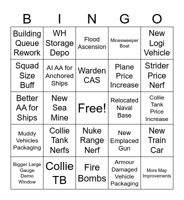 Update 66 Bingo Card