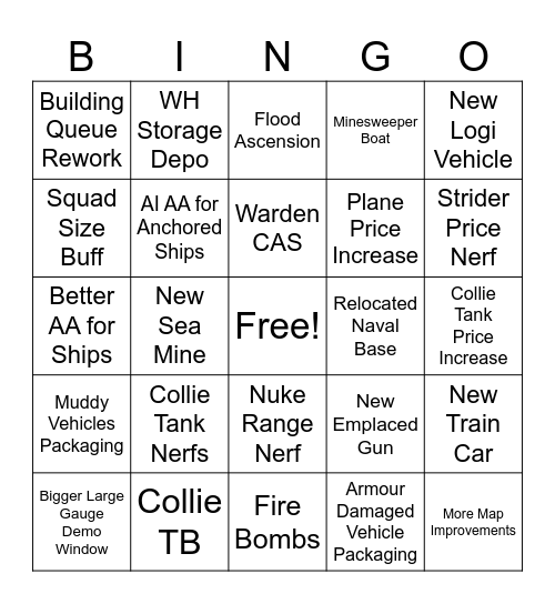 Update 66 Bingo Card