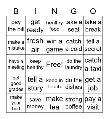 Collocations Bingo Card