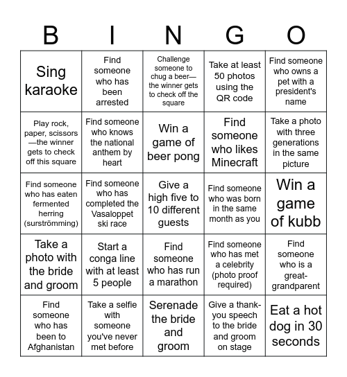 Google Docs Bingo Card