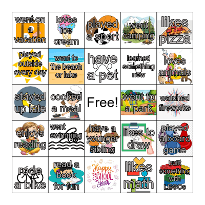 Getting To Know You Bingo Card