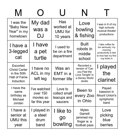 STUDENT AFFAIRS BINGO! Bingo Card