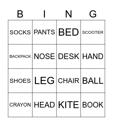 KS4 Bingo Card