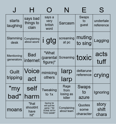 Leon rage board Bingo Card