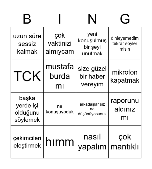 DEMANS Bingo Card