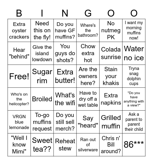 Dolphin Bingo Card