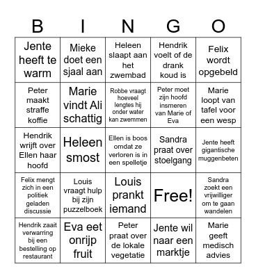 Le Thor Bingo Card