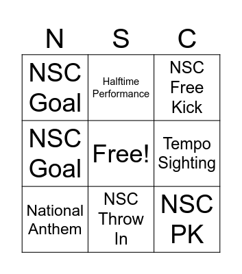 NSC Bingo Card