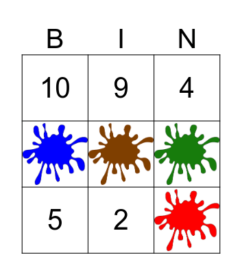 NUMBERS 1-10 AND COLORS Bingo Card