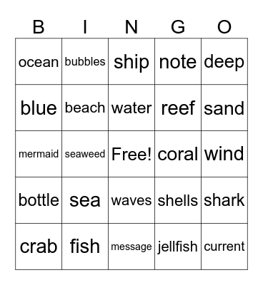 Deep Sea Legends Bingo Card