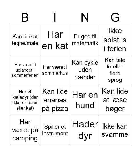 Velkommen tilbage Bingo Card