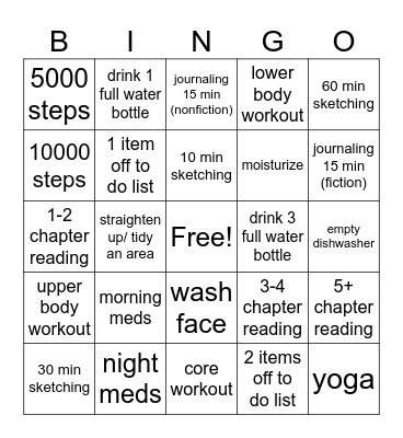 habit bingo Card