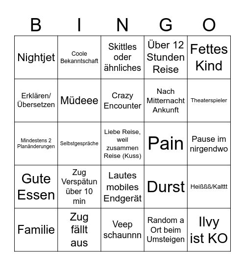 Zuggg Bingo Card