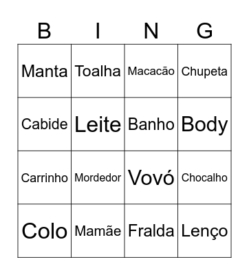 BINGO DO HENRY Bingo Card
