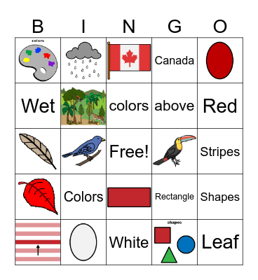 Canada Bingo Card