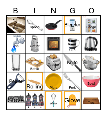 Kitchen Bingo Card
