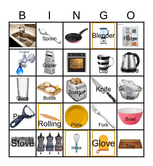 Kitchen Bingo Card