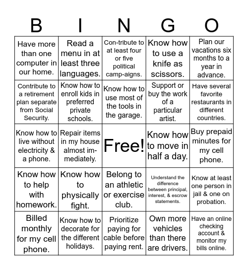 DO YOU... Bingo Card