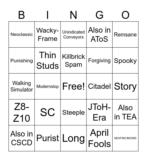 EToH Bingo Card