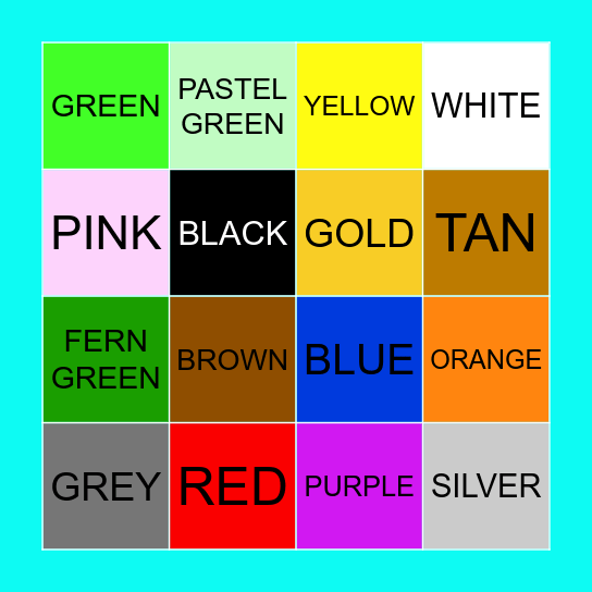 BEIGE Bingo Card