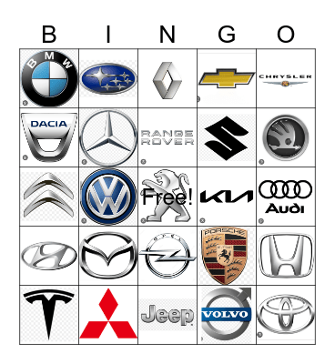Car logo bingo Card