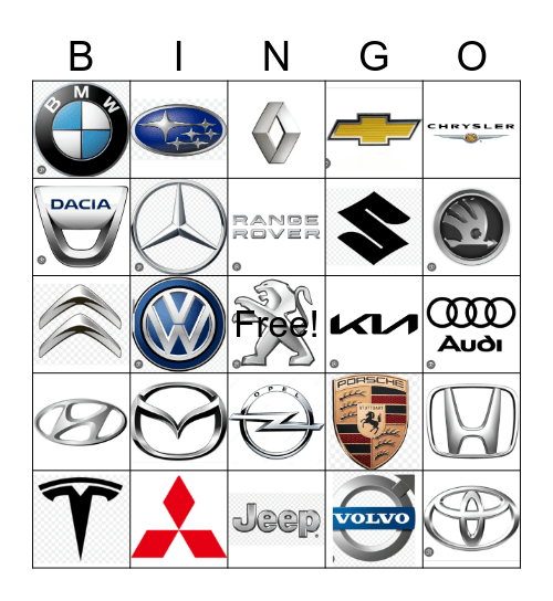 Car logo bingo Card
