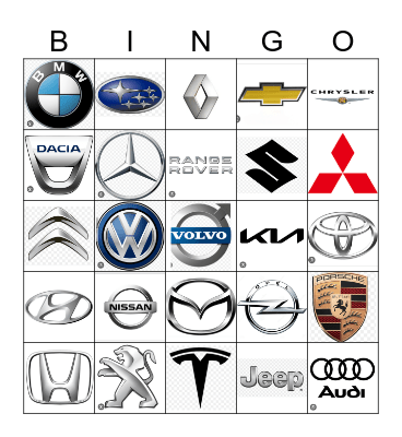 Car logo bingo Card