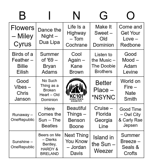 Summertime Vibin' Bingo Card
