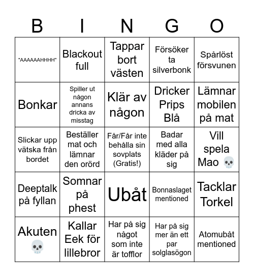 Bingo med Tapper (Knas edition) Bingo Card