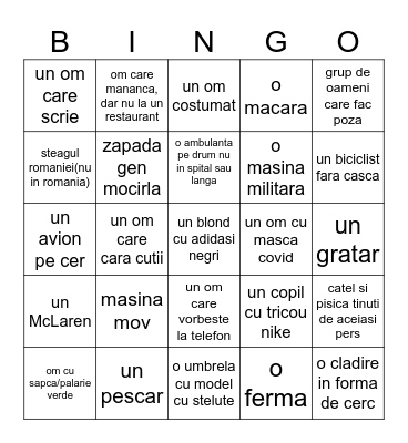 GEO Bingo Card