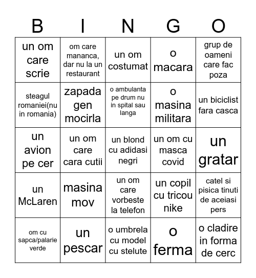 GEO Bingo Card