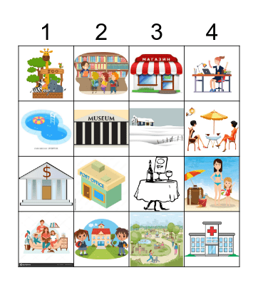 Места в городе Bingo Card