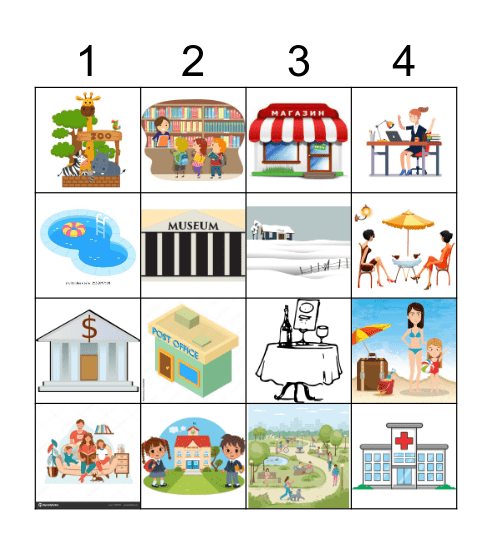 Места в городе Bingo Card