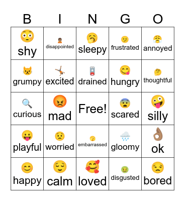 Emotions Bingo Card