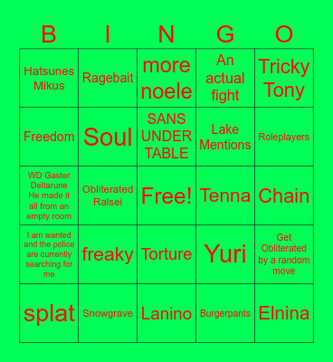 detarun conect Bingo Card