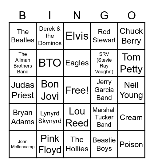 Old School in the Sand 2026 Bingo Card