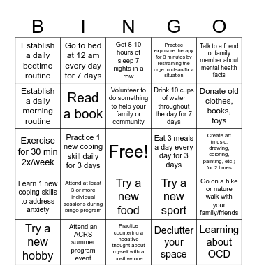 DT Bingo Card