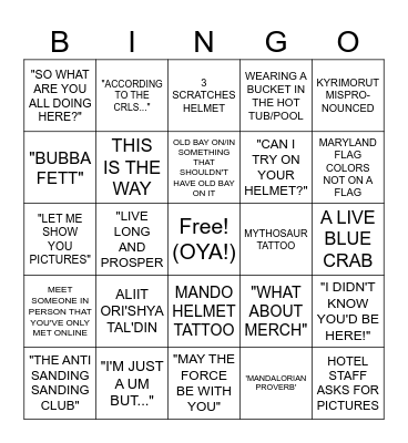 MERCS CON BINGO Card