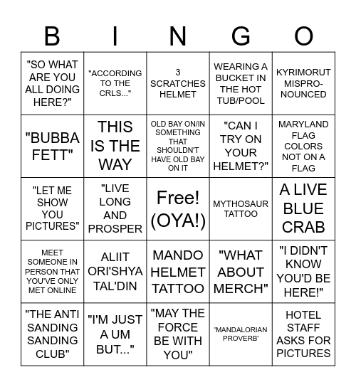 MERCS CON BINGO Card