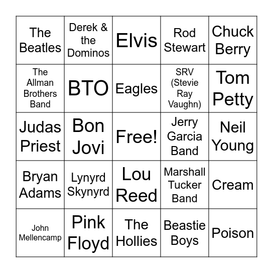 Old School in the Sand 2026 Bingo Card
